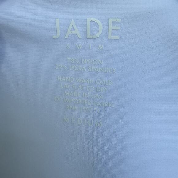 JADE SWIM NWT Hinge One Piece Swimsuit White Medium Minimalist Luxe Bridal $220 - Picture 4 of 8